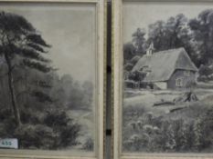 A pair of watercolours, J Hodgson, country landscapes, signed, each, 22 x 15cm, framed and glazed