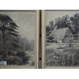 A pair of watercolours, J Hodgson, country landscapes, signed, each, 22 x 15cm, framed and glazed