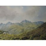 A watercolour, James Ingham Riley, Little Langdale, signed, attributed verso, 24 x 34cm, framed