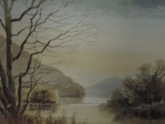 A watercolour, E Greig Hall, Windermere from the ferry, signed, attributed verso, 37 x 49cm,