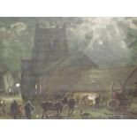 A watercolour, William Manners, At the Blacksmiths Forge, signed, 17 x 24cm, framed and glazed