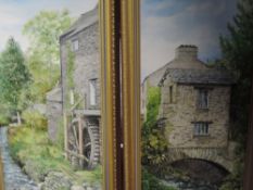 A pair of oil paintings, Rex Marsden, The Bridge House Ambleside, and Stockghyll water wheel,