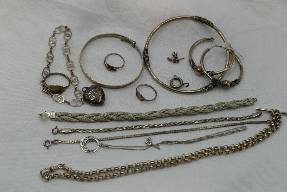 A small selection of HM silver & white metal jewellery, most stamped silver/925 including bracelets,