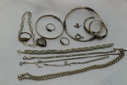 A small selection of HM silver & white metal jewellery, most stamped silver/925 including bracelets,
