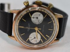 A gents 1960's gold plated Breitling Top Time chronograph wrist watch having a baton numeral dial