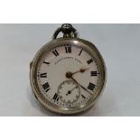 A silver key wound pocket watch by Scales of Kendal no: 9083 having a Roman numeral dial with