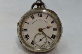 A silver key wound pocket watch by Scales of Kendal no: 9083 having a Roman numeral dial with