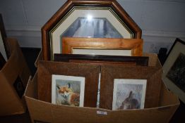 A box of general prints, including those of animal interest.