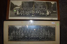 Two photos one entitled 'Milton Hall, Brampton 1921' the other 'Officers,27th training reserve