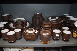 A large quantity of Hornsea pottery table ware, including cups,plates,tea pot and more.