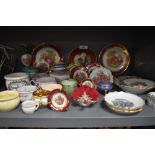 A varied lot of ceramics including Wedgewood trinket boxes, Dresden china, and Limoges miniature