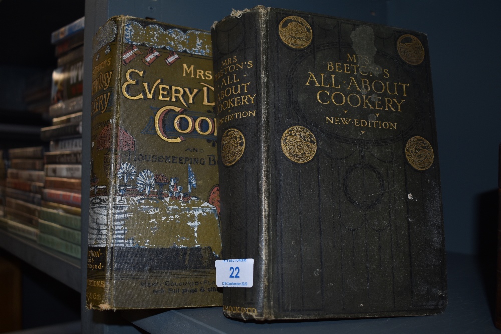 Two early 20th century Mrs Beetons cookery books.