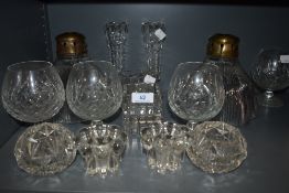 Two unusual early 20th century fluted glass lamp shades having ribbed detailing to the glass and
