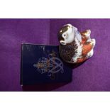 A Royal Crown Derby Paperweight. Riverbank Beaver modelled by Robert Jefferson decoration design