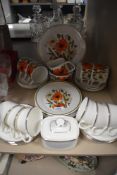 A selection of part tea services including Royal Doulton Platinum Concord and Meakin