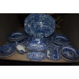 A large quantity of Copelands Spodes Italian table ware, tureens, plates, jugs platters and more.