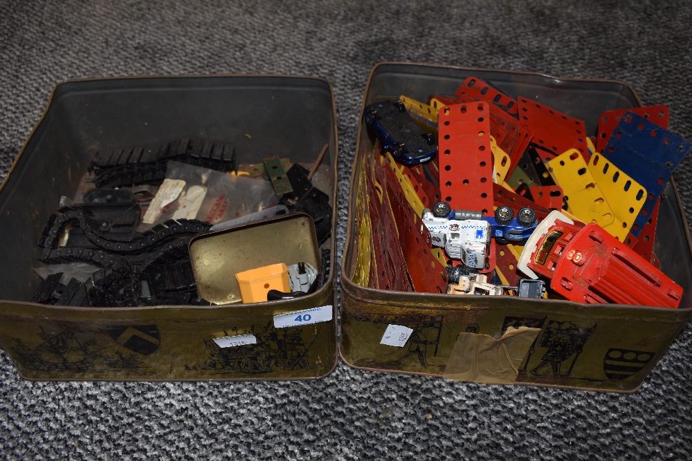 Two tins of vintage Meccano.