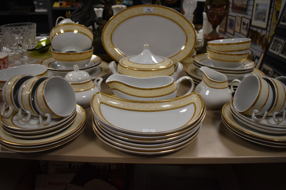 A large collection of 'waterside china' dinner service, having beige floral transfer pattern and