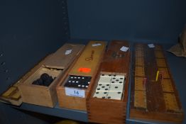 A collection of vintage dominos and similar games.