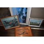 A selection of general pictures, of aviation interest and similar including first edition print by