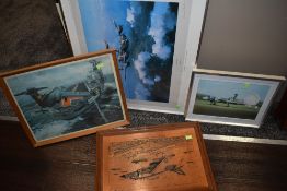 A selection of general pictures, of aviation interest and similar including first edition print by
