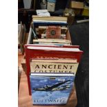 A selection of text and reference books including military aviation modeling and tartan interest