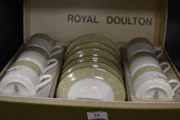 A boxed set of Royal Doulton 'Sonnet' cups and saucers.