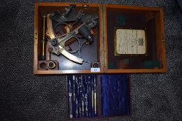 A Hezzanith Sextant in original box thought to be around 1930s, with certificate to box stating last