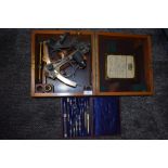 A Hezzanith Sextant in original box thought to be around 1930s, with certificate to box stating last