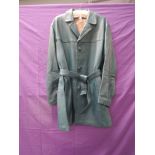 Gents vintage teal coloured leather coat,singled breasted,fully lined and in great order, belt and