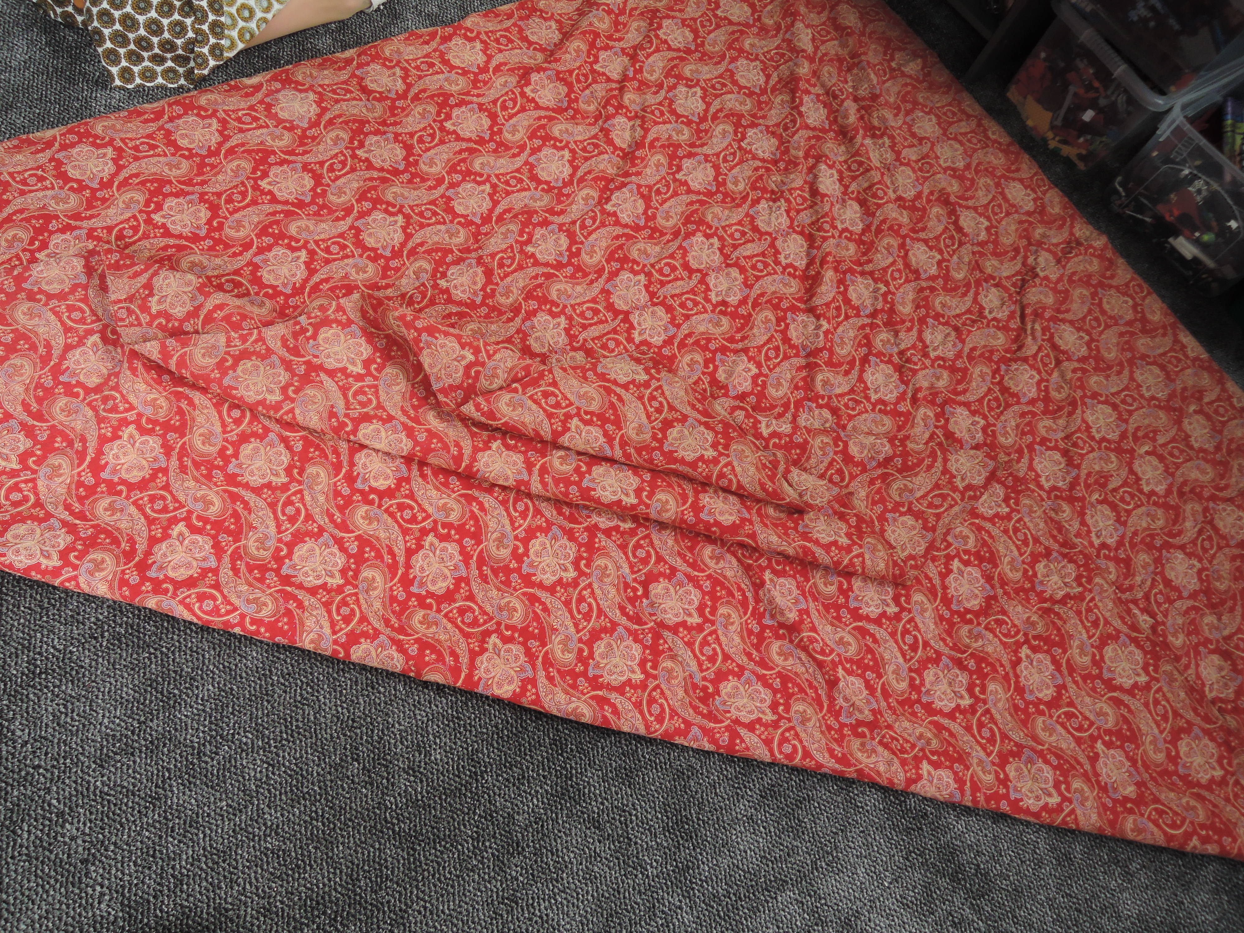 A large Victorian paisley bed throw, vibrant and beautifully made.In superb condition as it has been - Image 3 of 3