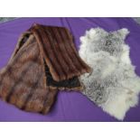 A 1950s chestnut mink wrap and two chinchilla pelts, all in good order and are soft and supple.