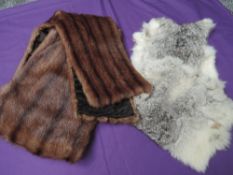 A 1950s chestnut mink wrap and two chinchilla pelts, all in good order and are soft and supple.