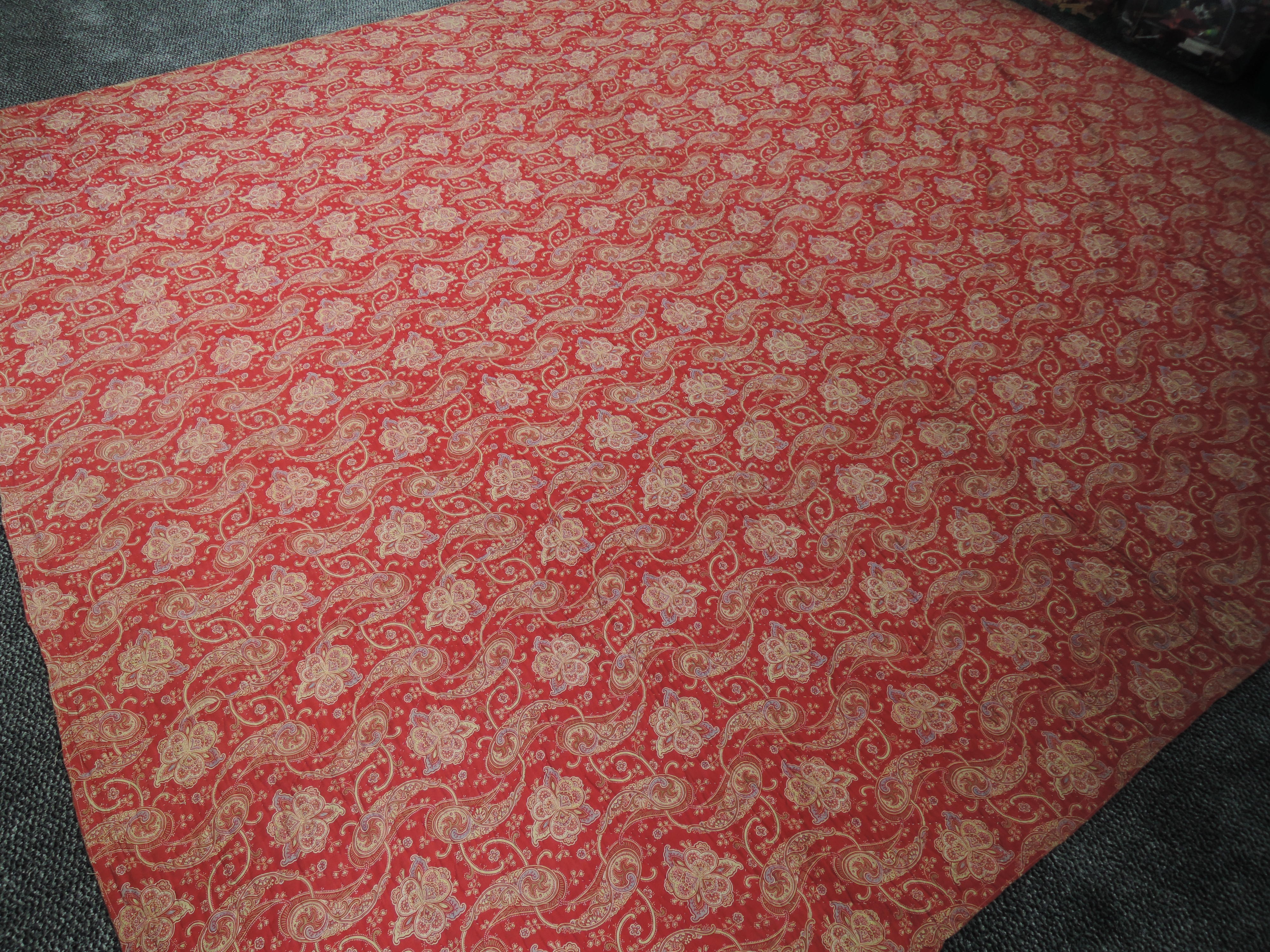 A large Victorian paisley bed throw, vibrant and beautifully made.In superb condition as it has been - Image 2 of 3