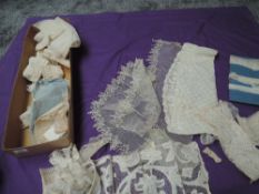 A selection of antique Tulle, crotchet and lacework, useful for all sorts of crafts and projects.