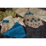 A box full of vintage curtains, pelmets, fabrics and similar.good condition.