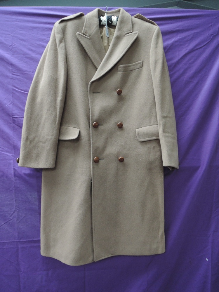 A gents beige pure new wool double breasted coat, around 1960s, very good condition,one button needs