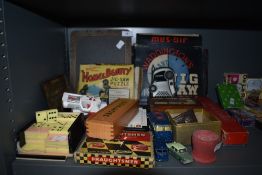 A selection of toys puzzles and games including Lesney
