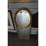 Two gilt and plaster framed mirrors.