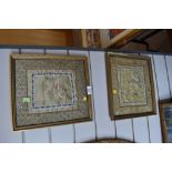 Two Chinese export silk works in frames.