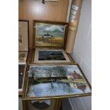 A selection of original oil on canvas and board including cottage and seascape scenes