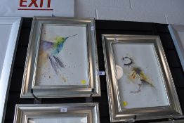 A pair of impressionist watercolours of bird interest.