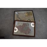Two vintage map prints including Durham and North East Riding of Yorkshire.