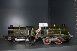 Two toy trains by Hornby both clockwork 0 gauge and 0-4-0 Great Western Tank Engines