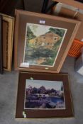 A print after Andrew Woodhouse and similar photographic print of Ashford in the water.