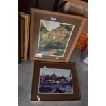 A print after Andrew Woodhouse and similar photographic print of Ashford in the water.