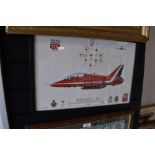 An aviation related print, red arrow interest. signed by crew members,