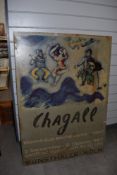 An Advertising poster on board for Marc Chagall exhibit in Koln'works from six decades ' dated 2nd