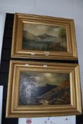 Two frames oil paintings rural scenes