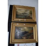 Two frames oil paintings rural scenes